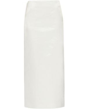 Sportmax Zip Detailed High Waist Skirt - White