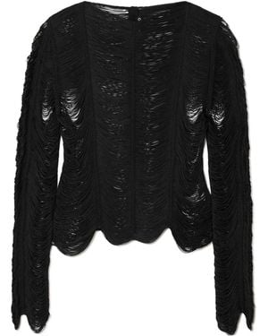Tom Ford Open-Knit Blouse - Black