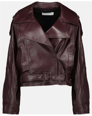 IRO Long-Sleeved Leather Jacket - Brown