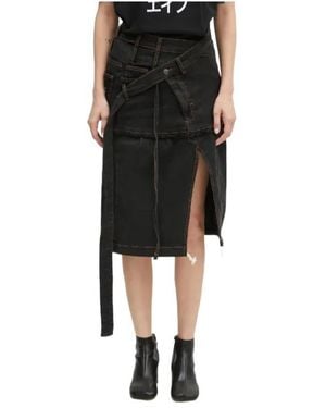 OTTOLINGER Frayed Split Skirt - Black