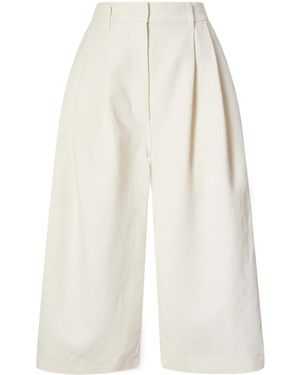 Co. Pleated Woven Wide-Leg Trousers - White