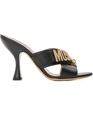 Moschino High-Heeled Slippers - Black