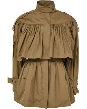 Chloé Gathered Coat - Green