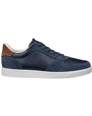 Ecco Street Lite Leather Trainer - Blue
