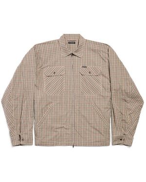 Balenciaga Checked Zipped Shirt - Grey