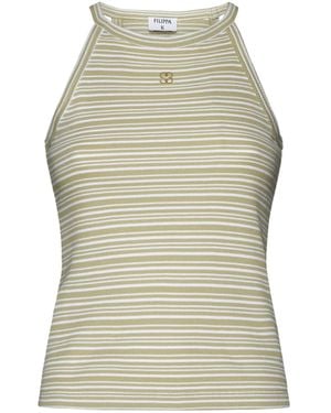 Filippa K Monogram-Embroidered Striped Organic Cotton Tank Top - Multicolour