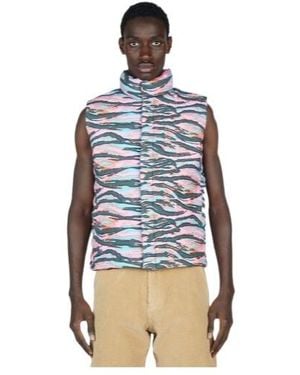 ERL Camouflage-Print Sleeveless Gilet - Blue