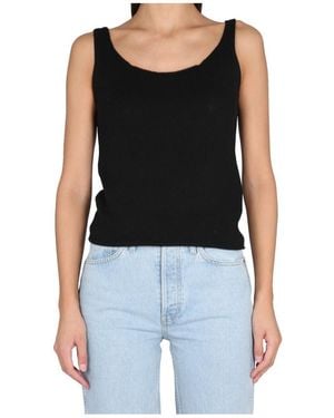 Aspesi Scoop-Neck Knitted Top - Black