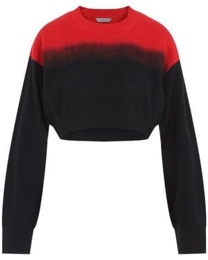 Balenciaga Cropped Crewneck Sweatshirt - Black