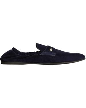 Dolce & Gabbana Logo Strap Loafers - Blue