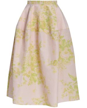 Erdem Printed Midi Skirt - White