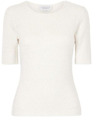 Gabriela Hearst Valentia Knitted Silk T-Shirt - White