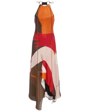 Victoria Beckham Halter Neck Midi Dress - Red