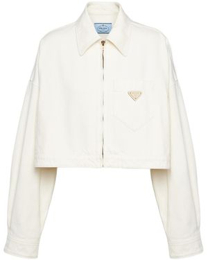 Prada Triangle Denim Jacket - White