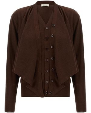 Lemaire 'Trompe L'Oeil' Effect Cardigan - Brown