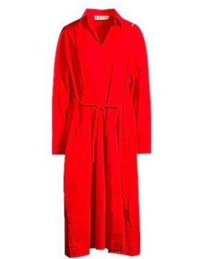 Marni Collared Long-Sleeve Dress