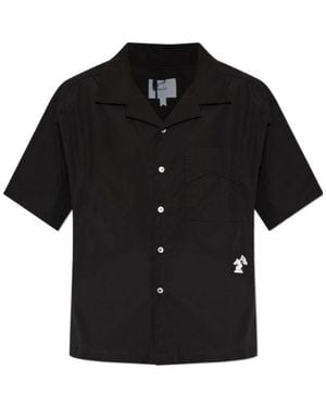 Rhude Camp Collar Logo Shirt - Black