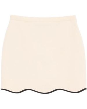 Valentino Crepe Couture Mini Skirt - Natural