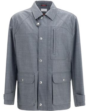 Brunello Cucinelli Virgin Wool Field Jacket - Gray