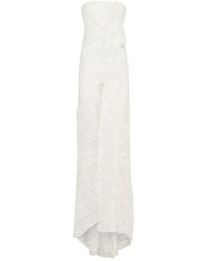 Christopher Esber Floating Lace Strapless Gown - White