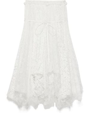 JW Anderson Jw Anderson Mixed Lace Longline Skirt - White