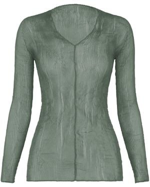 Issey Miyake V-Neck Top - Green