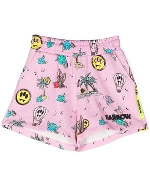 Barrow Graphic-Print Track Shorts - Pink