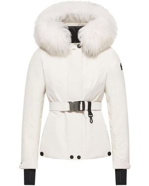Moncler Laplance Gore-Tex Shearling-Trimmed Hooded Insulated Ski Jacket - White