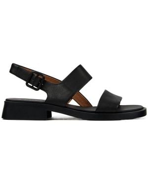 Camper Wide-Strap Flat Sandals - Black