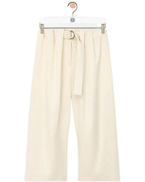 Loewe Cropped Belted Pants - Natural
