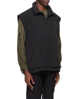 Juun.J Detachable Sleeve Zipper Casual Jacket - Black