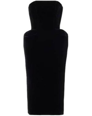 David Koma Velvet Bustier Dress - Black