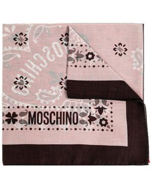 Moschino Logo Printed Scarf - Pink