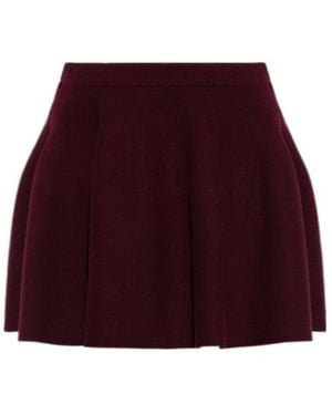 Lisa Yang Pleated Knit Mini Skirt - Red