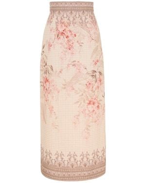 Zimmermann Illuminate Pencil Midi Skirt - Pink