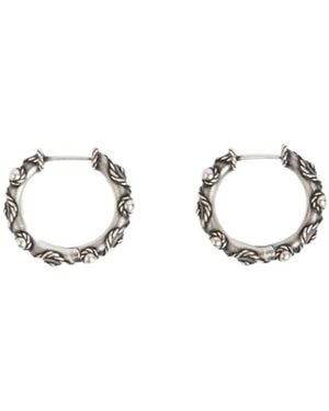 Ann Demeulemeester Lone Grained Hoop Earrings - Metallic