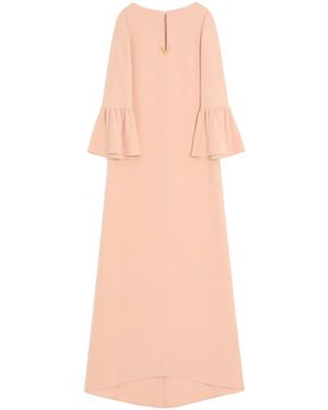Valentino Round-Neck Long-Sleeved Dress - Pink