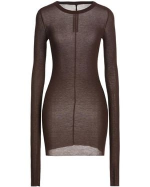 Rick Owens Basic Solid-Color Long-Sleeve T-Shirt - Brown
