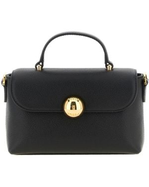 Furla Moonlight Grained Leather Tote Bag - Black