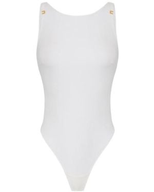 Elisabetta Franchi Logo Details Bodysuit - White
