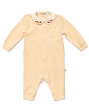 Bonpoint Floral-Embroidered Pajamas - White