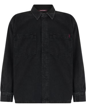 ICON DENIM Long-Sleeved Denim Shirt - Black