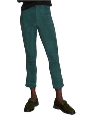 Vince Split And Hem Nine-Cent Trousers - Green