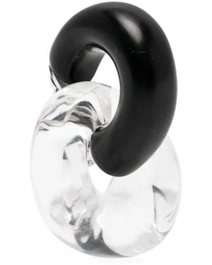 Monies Havana Interlocking-Hoop Earrings - Black