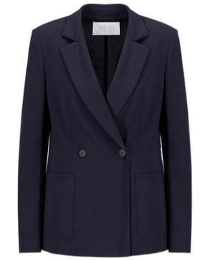 Harris Wharf London Double-Breasted Blazer - Blue