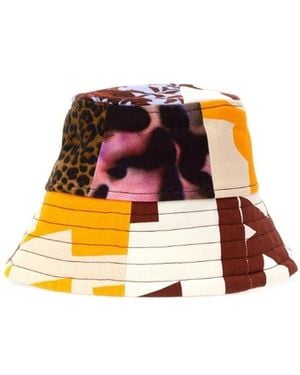 Dries Van Noten Patchwork Dropped Brim Bucket Hat - Orange