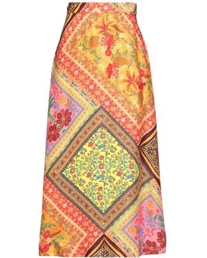 FARM Rio Floral Midi Skirt - Orange