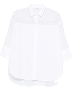 Peserico Sheer Panel Oversized Shirt - White