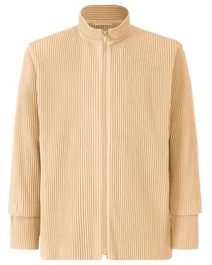 Homme Plissé Issey Miyake Cargo Plissé-Effect Jacket - Natural