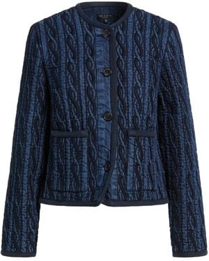 Rag & Bone Plain Color Denim Jackets - Blue